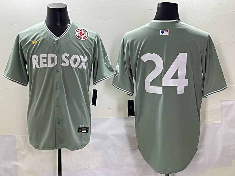 Men 2025 Boston Red Sox #24 No Name Light Green Joint Name Nike MLB Jersey style 9